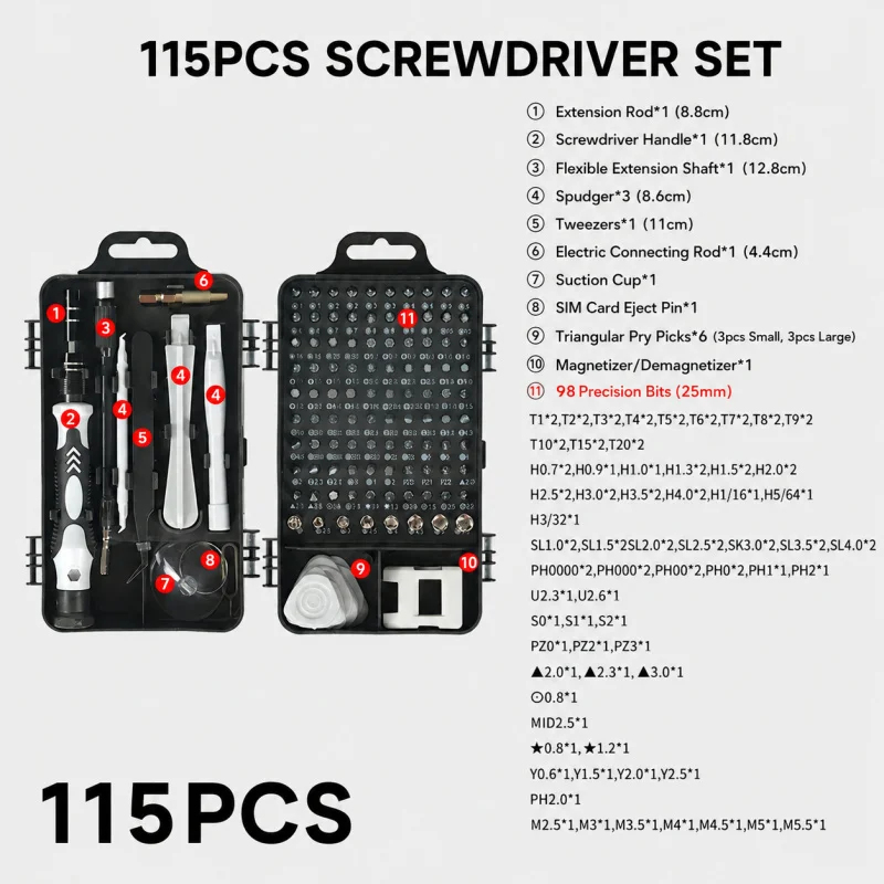 Portable 115in1 Magnetic Screw - огляд і ціна Electronics Repair Training
